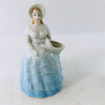 Load image into Gallery viewer, Planter Lady Female Figurine in Dress Hat Ceramic 7&quot;
