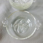 Load image into Gallery viewer, Dessert Bowls Glass Fruit Design on Bottom Bubble Handles Set of 4
