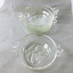 Load image into Gallery viewer, Dessert Bowls Glass Fruit Design on Bottom Bubble Handles Set of 4
