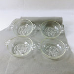 Load image into Gallery viewer, Dessert Bowls Glass Fruit Design on Bottom Bubble Handles Set of 4

