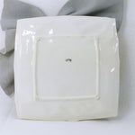 Load image into Gallery viewer, Square Plate Sculptured Tropical Design Bamboo Edge Ceramic 10&quot;
