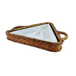 Load image into Gallery viewer, Platter Divided Ceramic Handled Rattan Serving Combo Tray Vintage Serving Decor
