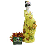 Load image into Gallery viewer, Figurine Asian Geisha Girl Bisque Face Hand Painted Ceramic 9.5&quot;
