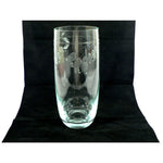 Load image into Gallery viewer, Vase Cylinder Clear Crystal Hand Etched Floral Design Vintage 10.75&quot;
