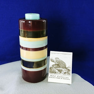 Candle Holder Votive Tea Light Ceramic Striped
