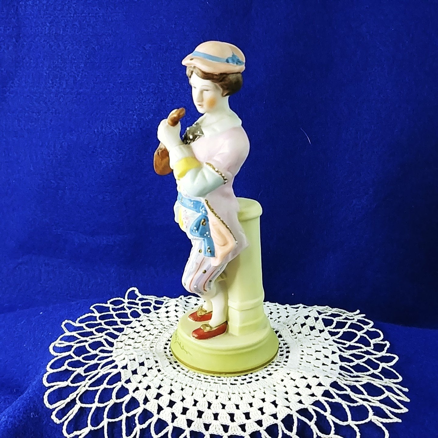 Figurine Male Musician Ardalt Hand Painted Porcelain 6.75in Tall