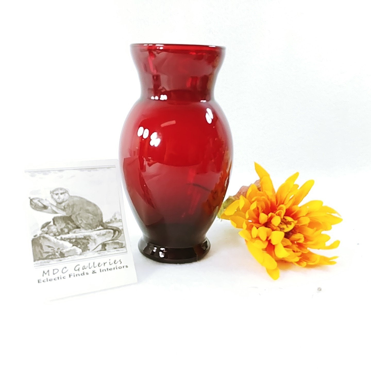 Vase Anchor Hocking Royal Ruby Red 6.5" Vintage