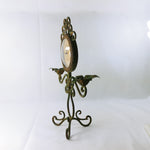 Load image into Gallery viewer, Clock Candelabra for Taper Candle Holders for Desk or Mantle Scrolled Steel 19&quot;
