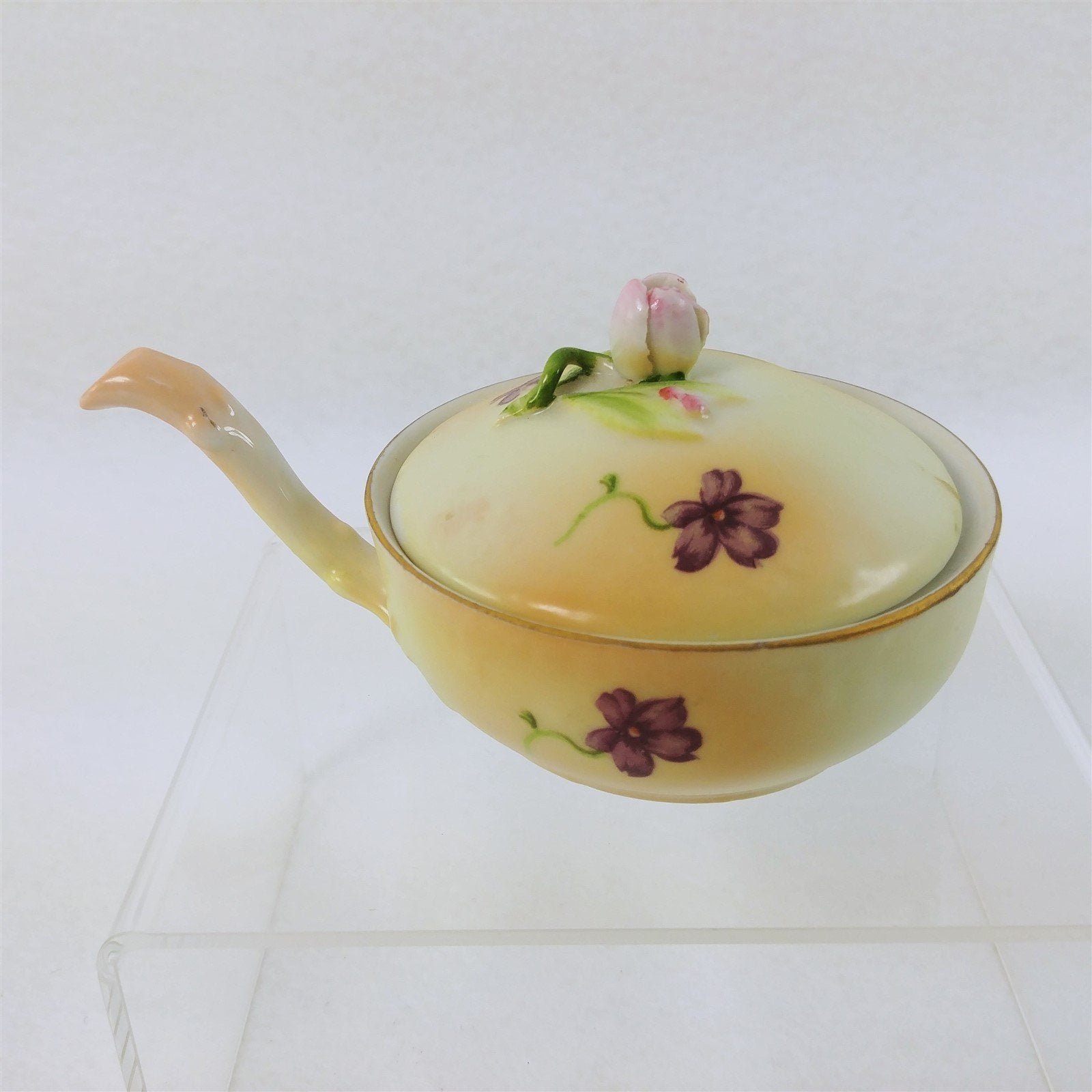 Trinket Dish with Lid Hal Sey Fifth Japan Porcelain Hand Painted Pastel Floral