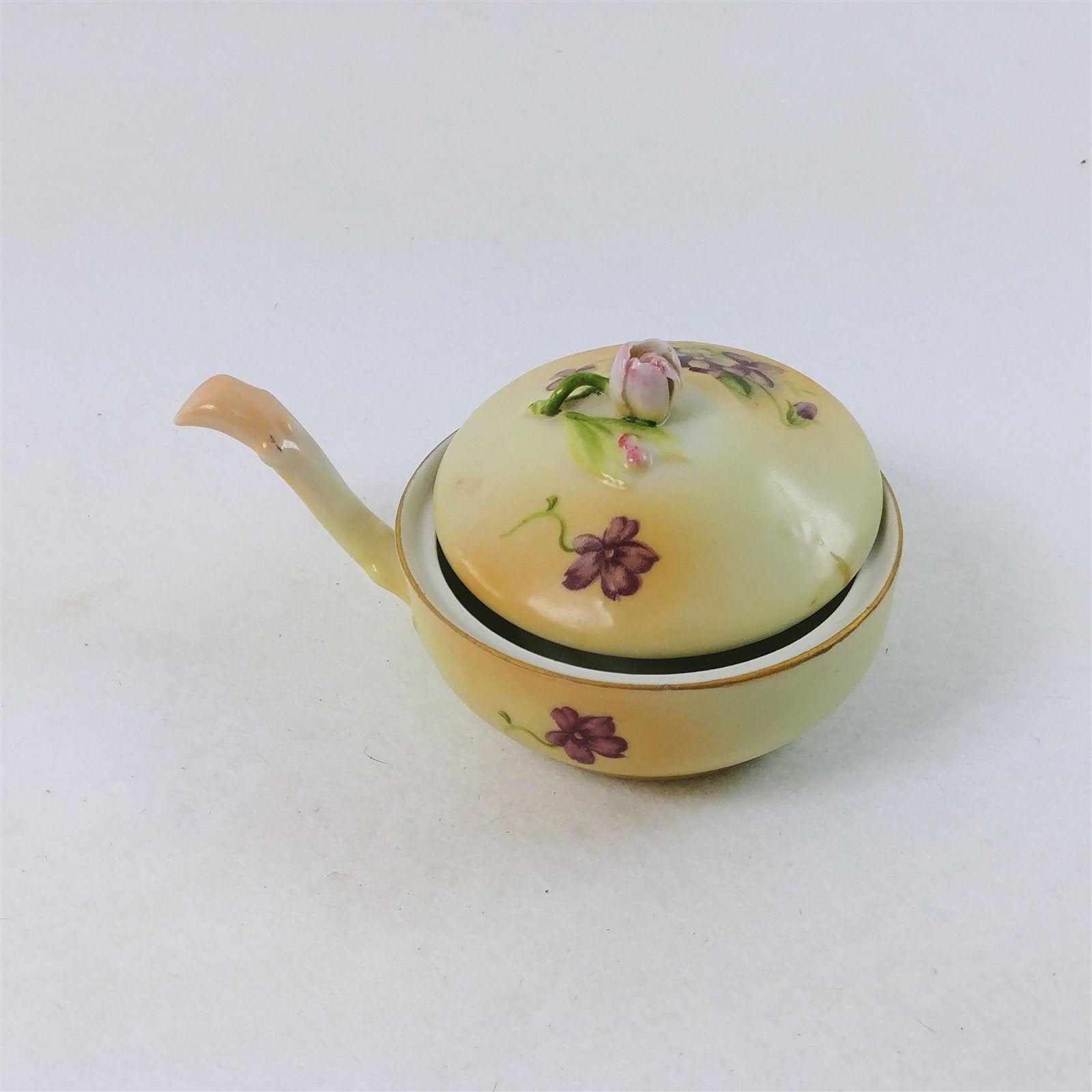 Trinket Dish with Lid Hal Sey Fifth Japan Porcelain Hand Painted Pastel Floral