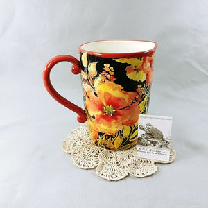 Pitcher Floral Hibiscus Certified International Tre Sorelle 8 1/2"