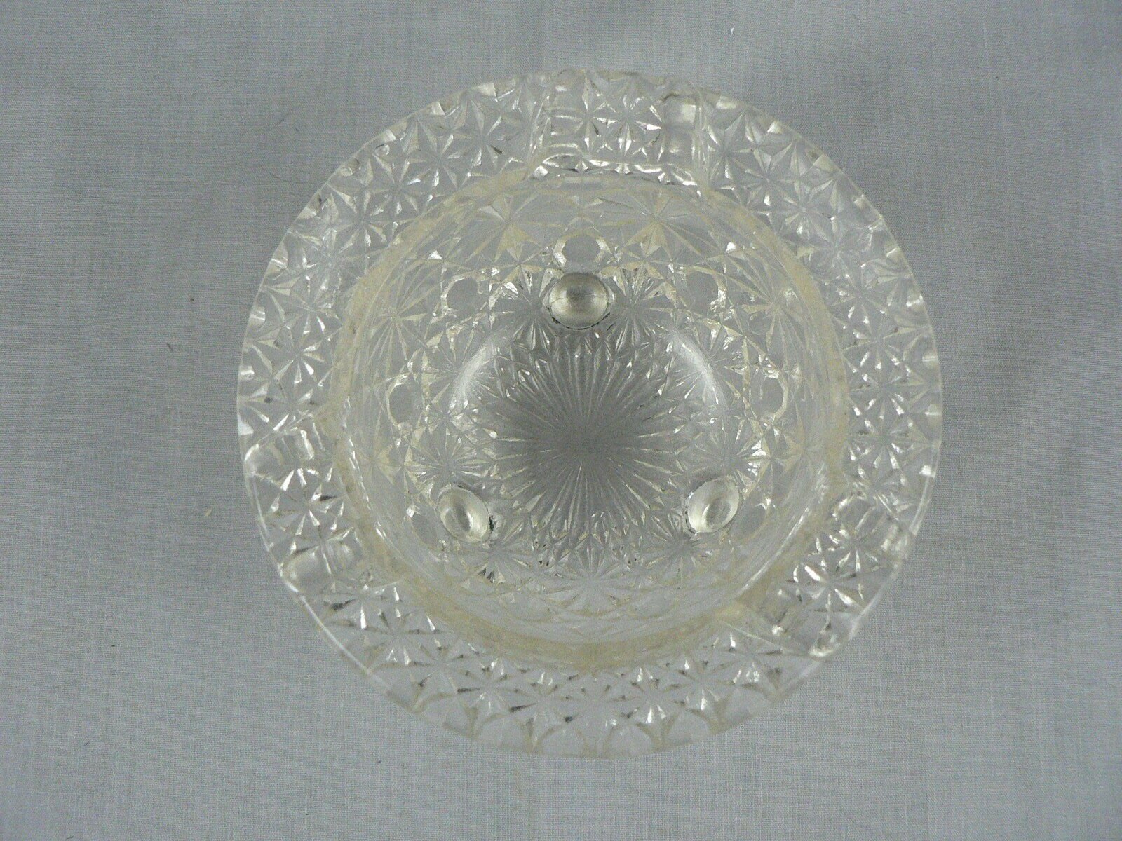 Vintage Glass Ashtray Footed Star Shaped Designs 3 Cigarette Rest Kettle Shaped