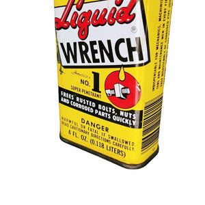 Vintage Oil Can Liquid Wrench Lubricant 1950s 4 Oz Tin with Original Red Tip Cap