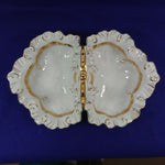 Load image into Gallery viewer, Antique Divided Serving Dish w/ Center Handle Stamped #7608 Bright Gold Trim
