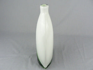 Vase Abstract Art Glass Free Form Flowing Design Oval Shape Interior Painted 11"