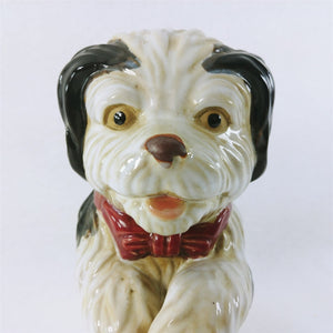 Dog Figurine Ceramic Hand Painted Glaze Playfully Standing On Rear Legs 9" Tall