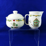 Load image into Gallery viewer, Sugar Bowl with Lid and Creamer Thomson Pottery Birdhouse
