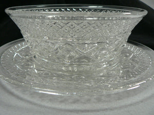 Vtg. Glass Bread Plate and Bowl 7" 2 pc. set