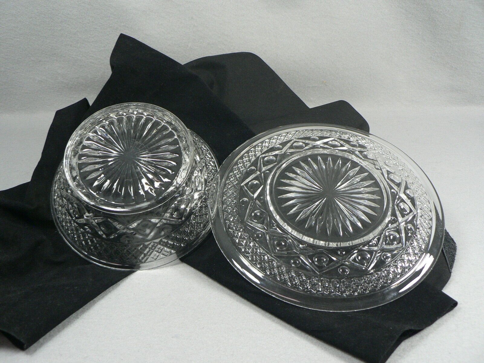 Vtg. Glass Bread Plate and Bowl 7" 2 pc. set