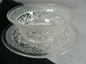 Vtg. Glass Bread Plate and Bowl 7" 2 pc. set