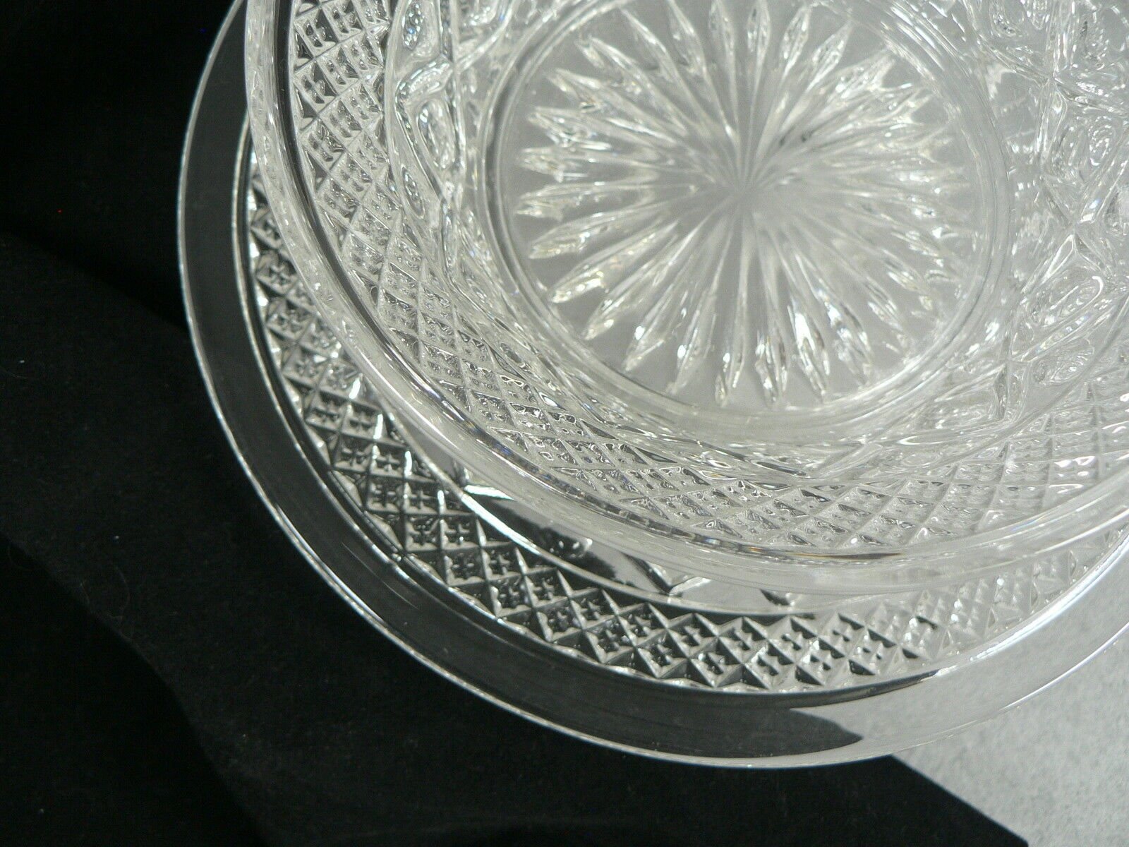 Vtg. Glass Bread Plate and Bowl 7" 2 pc. set