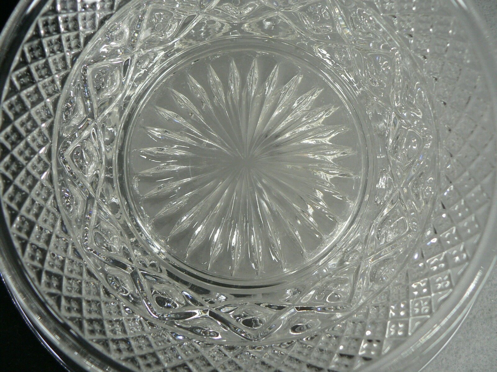 Vtg. Glass Bread Plate and Bowl 7" 2 pc. set