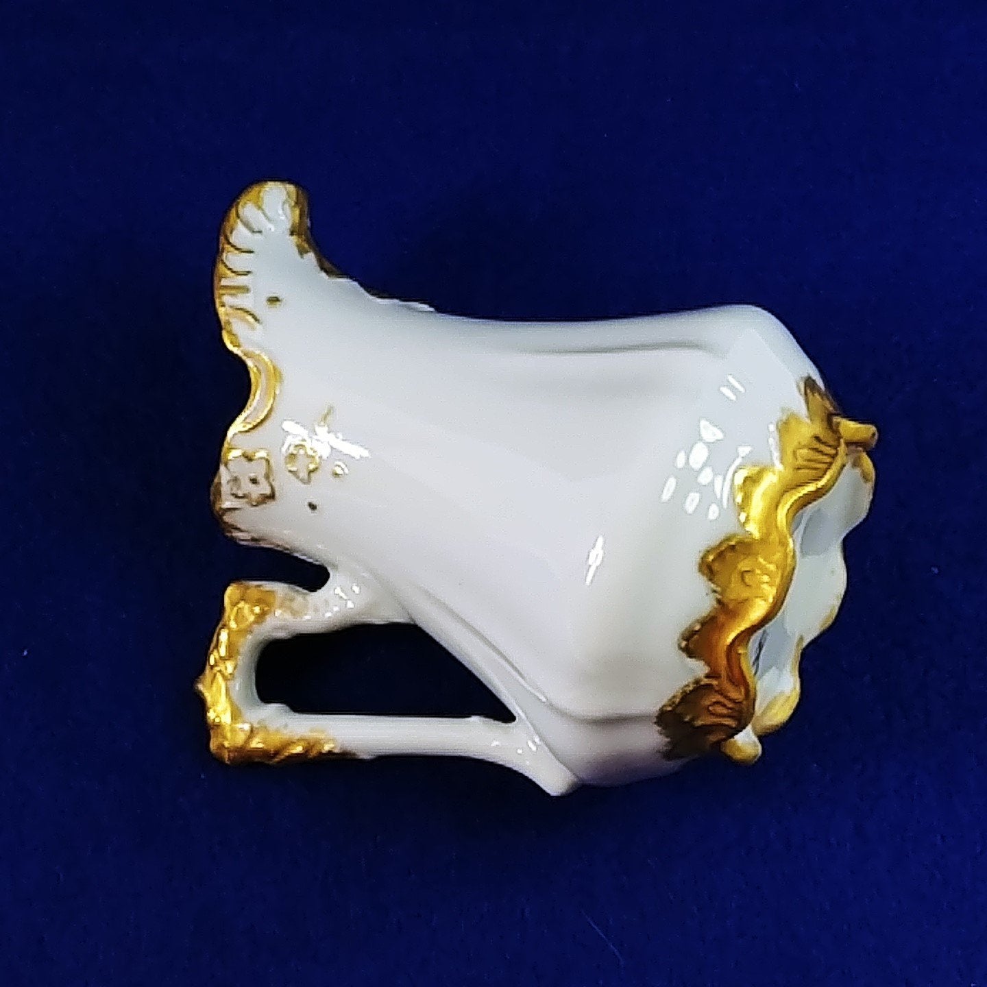 Creamer Raised Gold Moraige Trim Details Artist Initialed