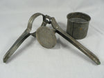 Load image into Gallery viewer, Vintage Primitive Potato Ricer, Juicer, Hand Press Masher, metal
