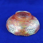 Load image into Gallery viewer, Carnival Glass Candy Dish Amber Grape Leaf Curlicue Design
