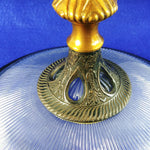 Load image into Gallery viewer, Compote Footed Base Pedestal Pressed Glass Metal 10 Inches Tall
