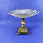 Load image into Gallery viewer, Compote Footed Base Pedestal Pressed Glass Metal 10 Inches Tall
