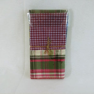 Crate & Barrel Dinner Napkins Madras Plaid Fabric Set of 4 Assorted Plaids