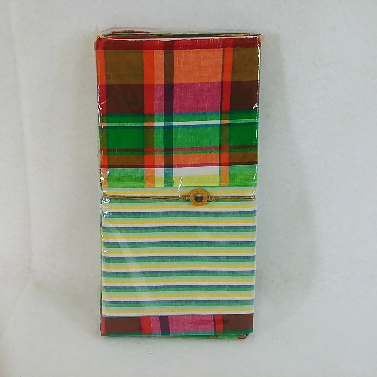 Crate & Barrel Dinner Napkins Madras Plaid Fabric Set of 4 Assorted Plaids