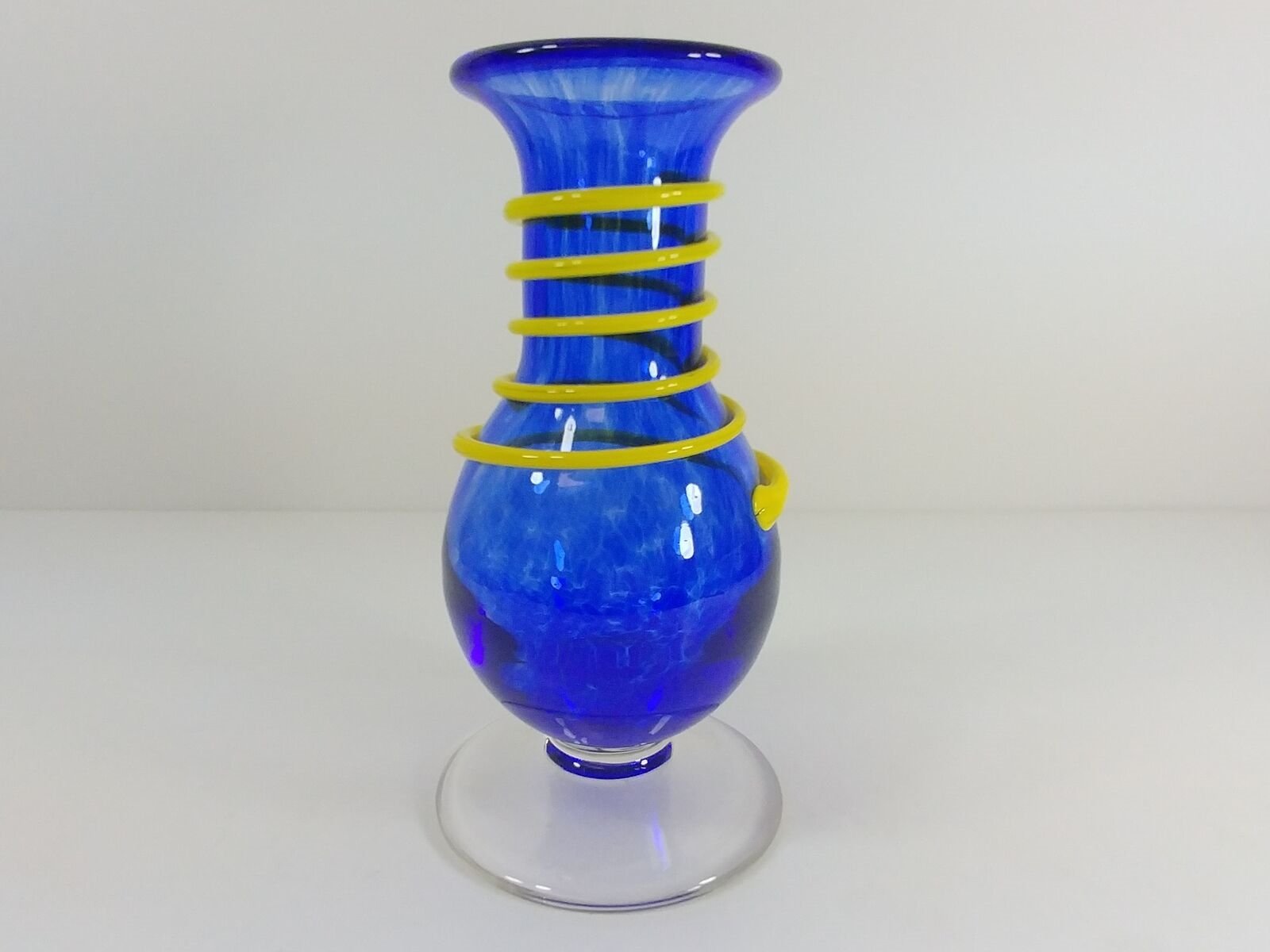 Sabina Rymanow Art Glass Sculptural Vase with 3-D Spiral, 9"