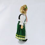 Load image into Gallery viewer, Doll Female Handmade Swedish Dutch Attire on Metal Stand 13&quot;
