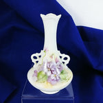 Load image into Gallery viewer, Porcelain Bud Vase Ornate Hand Painted Flowers Artisan Signed Vintage 6&quot; Tall
