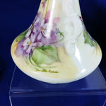 Load image into Gallery viewer, Porcelain Bud Vase Ornate Hand Painted Flowers Artisan Signed Vintage 6&quot; Tall
