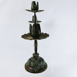 Load image into Gallery viewer, Candelabra Base Patina Finish Decorative Metal 3 Arm Taper Candels 17.5&quot; Tall
