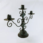 Load image into Gallery viewer, Candelabra Base Patina Finish Decorative Metal 3 Arm Taper Candels 17.5&quot; Tall
