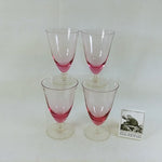 Load image into Gallery viewer, Crystal Tiffin Franciscan Wisteria Stemmed Iced Tea Pink Vintage 6&quot; 4 pc set
