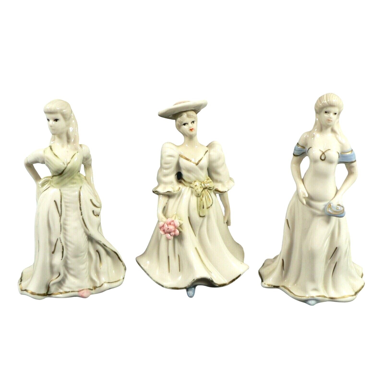 Female Figurines Victorian Ladies Vintage Porcelain K's Collection 3 pcs