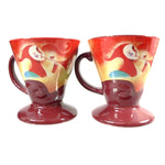 Load image into Gallery viewer, Expresso Cups Mardi Gras Jester Musical Image Signed Linda Frichtel 1999 in Gold
