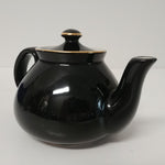 Load image into Gallery viewer, Vintage Hall Black and White Tea Pot w/ Gold Trim Single Serve
