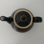 Load image into Gallery viewer, Vintage Hall Black and White Tea Pot w/ Gold Trim Single Serve
