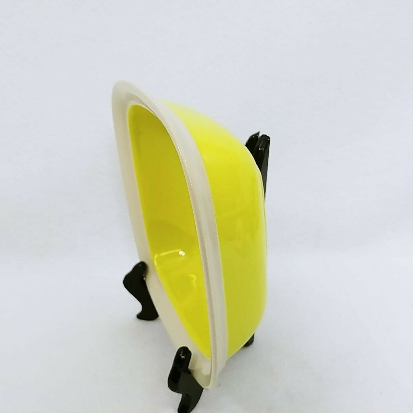 Glass Paperweight Taper Candleholder Blue Yellow Swirl Design 3 3/8" Dia