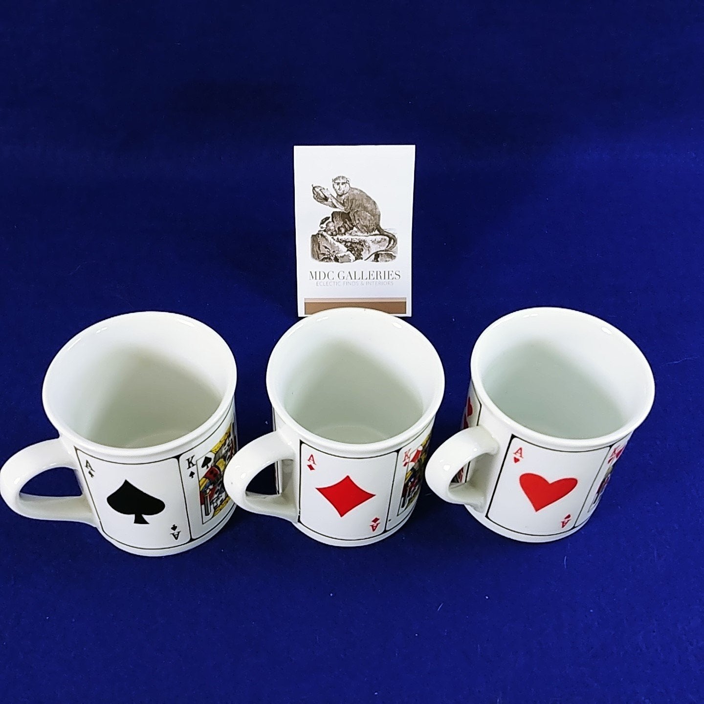 Coffee Mugs Cups Royal Flush Poker Jobar International Diamonds Hearts Spades