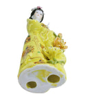 Load image into Gallery viewer, Figurine Asian Geisha Girl Bisque Face Hand Painted Ceramic 9.5&quot;
