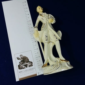 Victorian Porcelain Male Figurine Gold Details Handpainted Tilso Japan Numbered