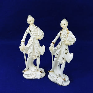 Victorian Porcelain Male Figurine Gold Details Handpainted Tilso Japan Numbered