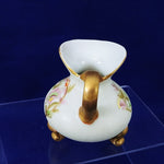 Load image into Gallery viewer, Creamer Pitcher Footed Hand Painted Gold Trim Floral Collectible Vintage
